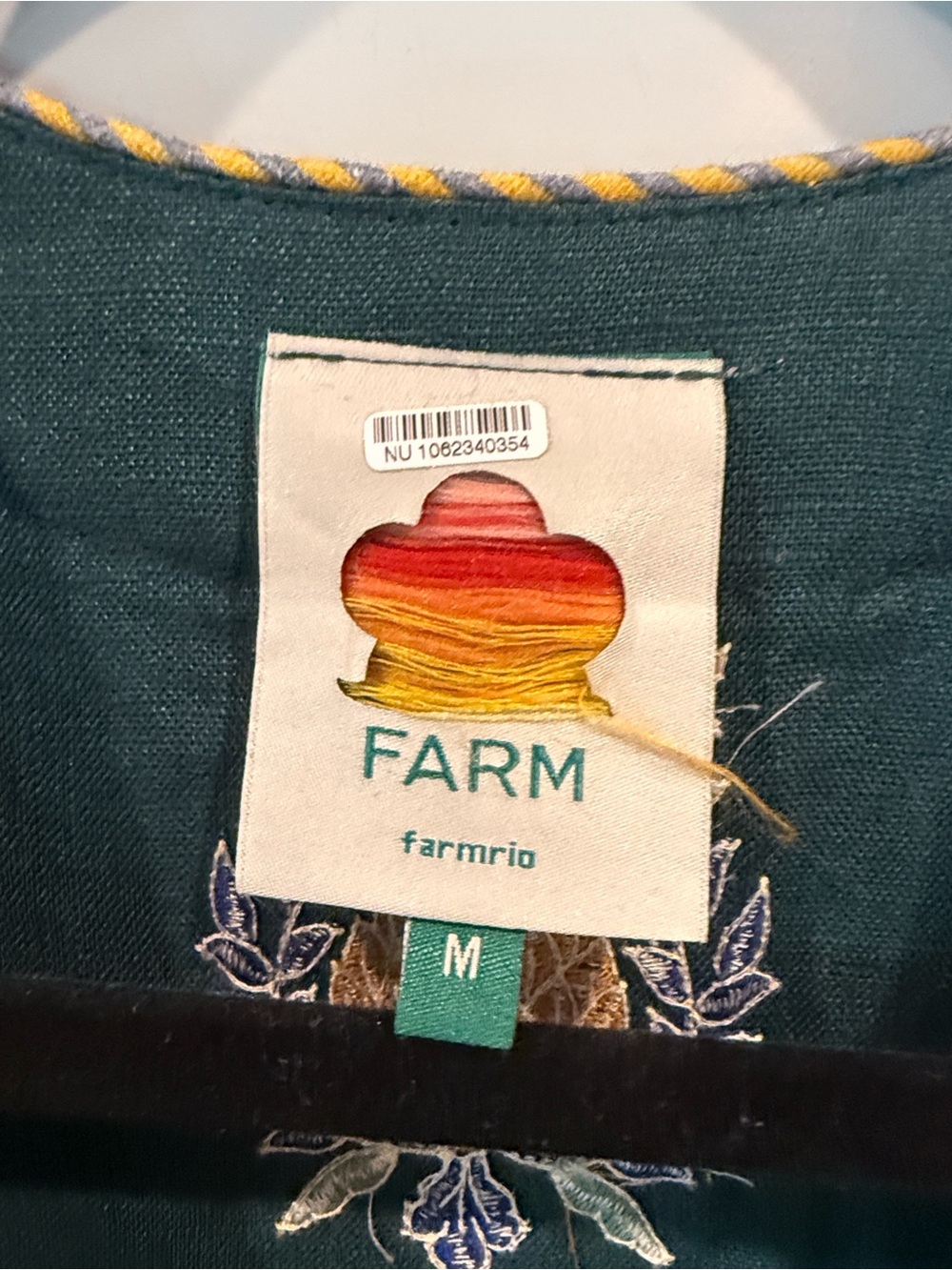 FARM Rio Green Maxi Dress with Gold Floral Pineapple Embroidery - Picture 10 of 16